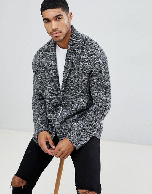 Gray Marl Knit Cardigan